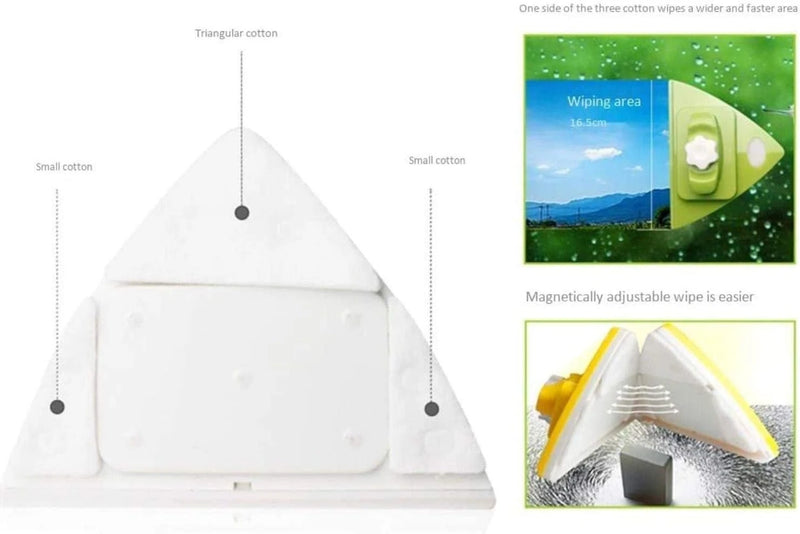 Double-Sided Glass Cleaner – Triangular Window Cleaning Tool