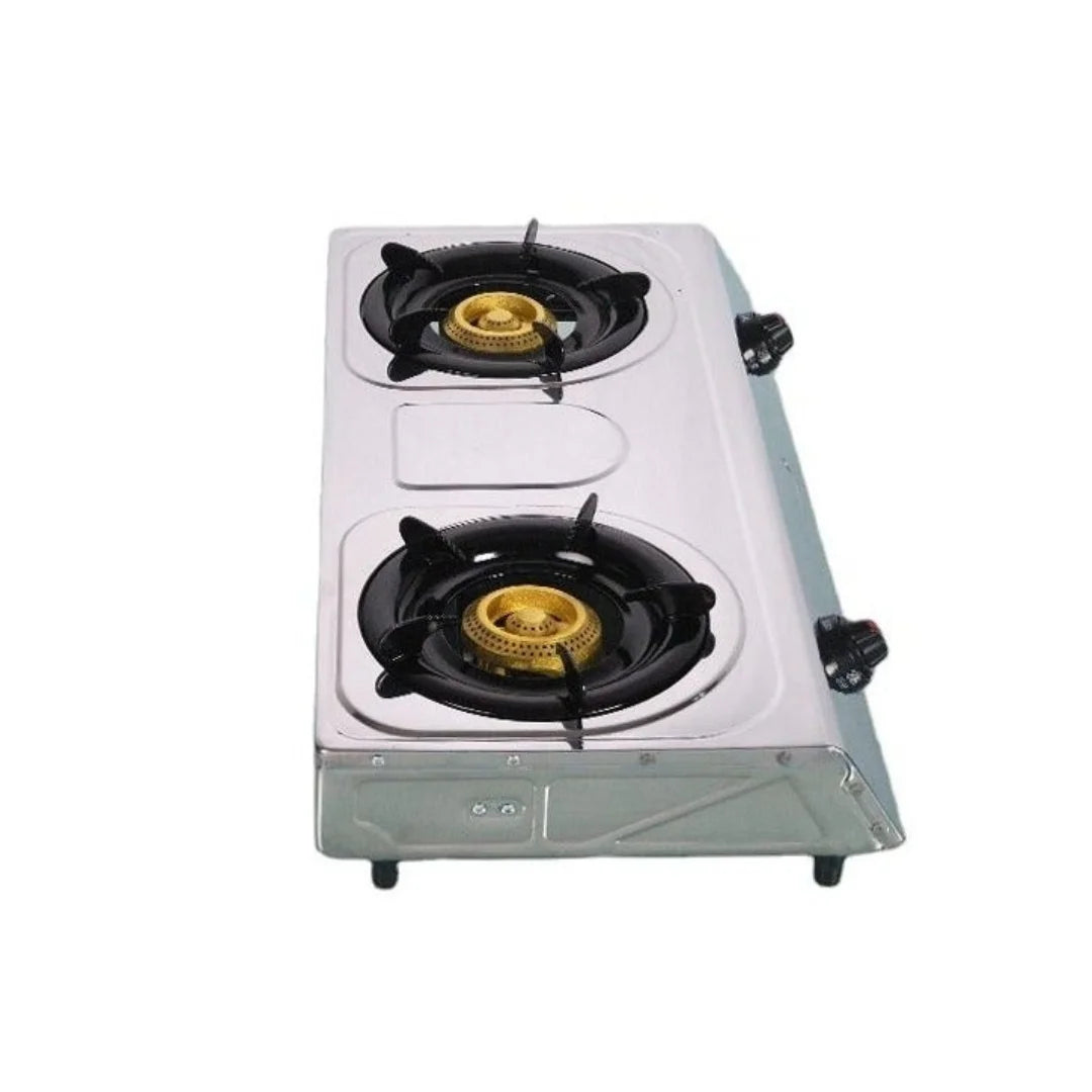 Dual Burner Stainless Steel Gas Stove with Auto-Ignition 1