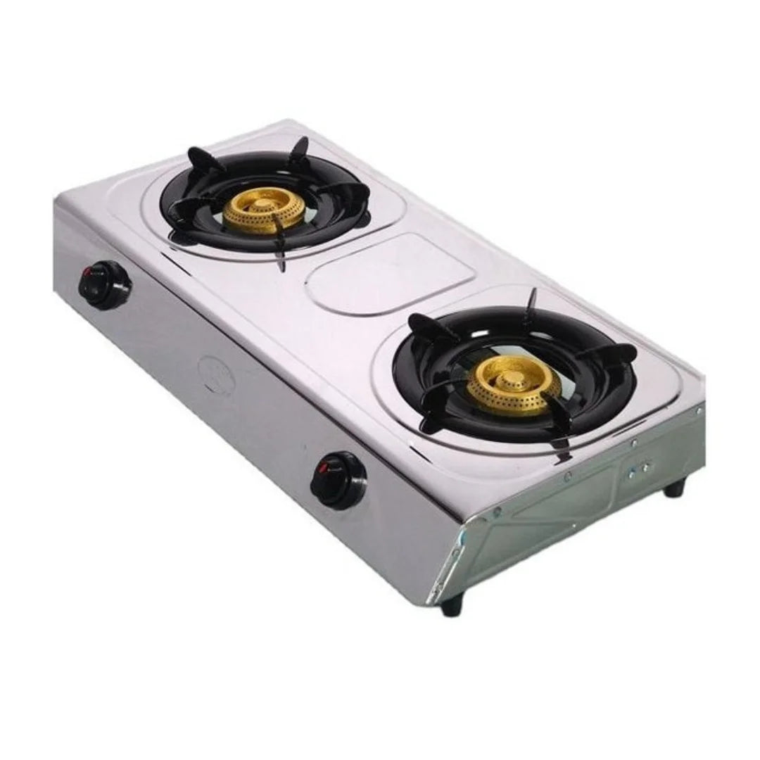 Dual Burner Stainless Steel Gas Stove with Auto-Ignition 3