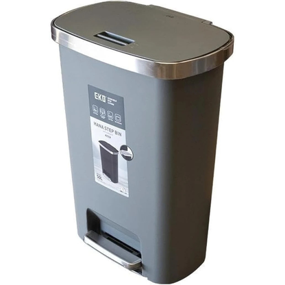 EKO Hana Slim Step Plastic Bin 50L – Space-Saving Soft-Close Pedal Dustbin