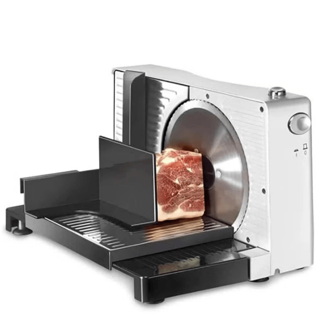 Electric Meat & Bread Slicer – 0–15mm Adjustable Thickness Cutter with Ø170mm Stainless Steel Blade | 100W Food Slicer for Meat, Cheese, Bread, and Cold Cuts..