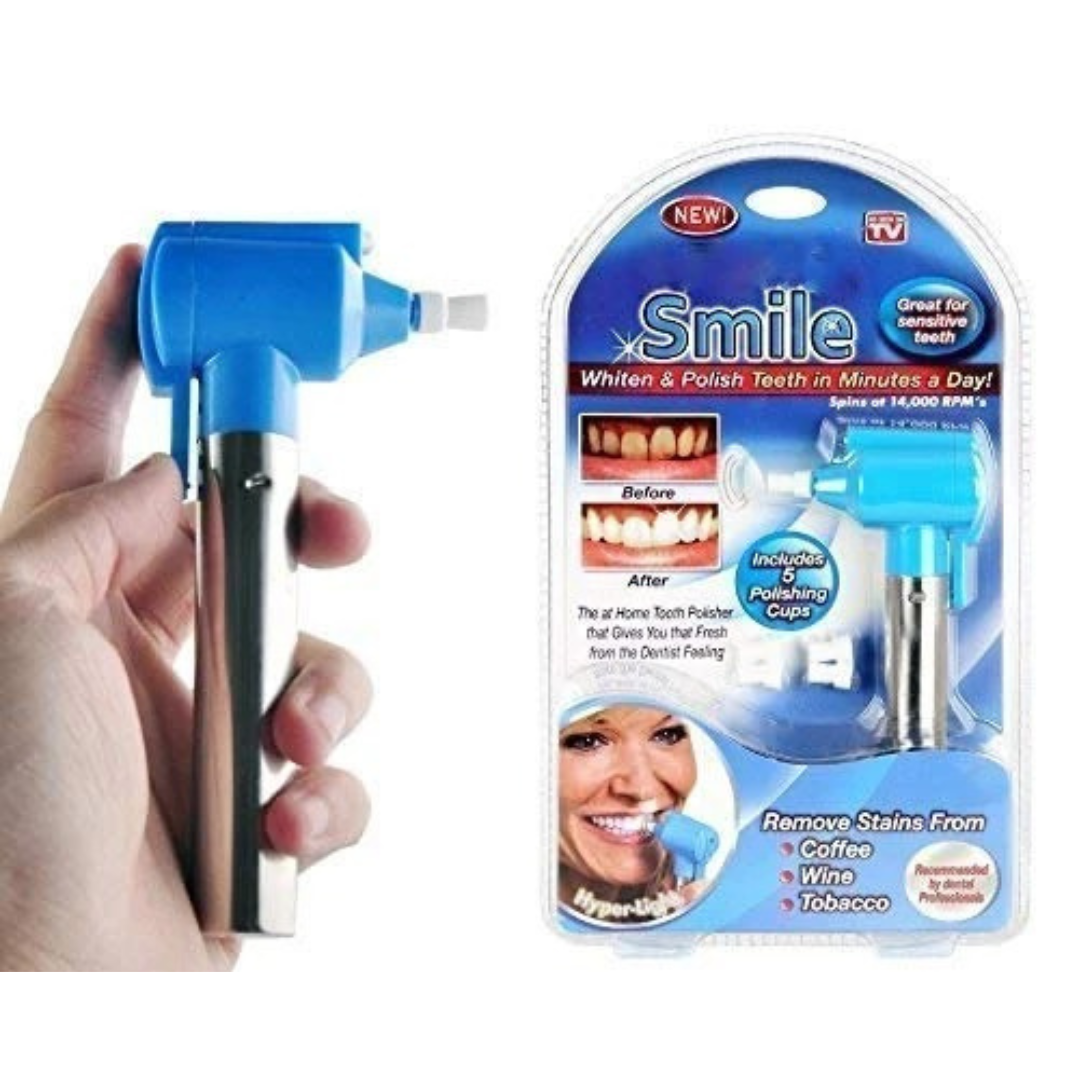 Electric Tooth Polisher Whitener & Stain Remover with LED Light Technology