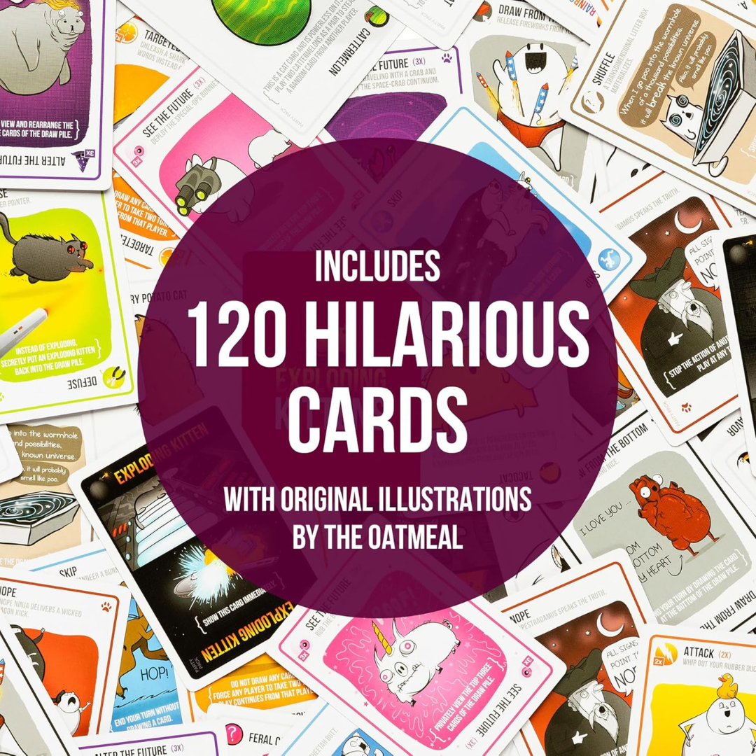 Exploding Kittens Party Pack Card Game for 2 to 10 Players.