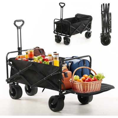 Folding Wagon Trolley Cart | 300 LBS Load & Expandable Storage