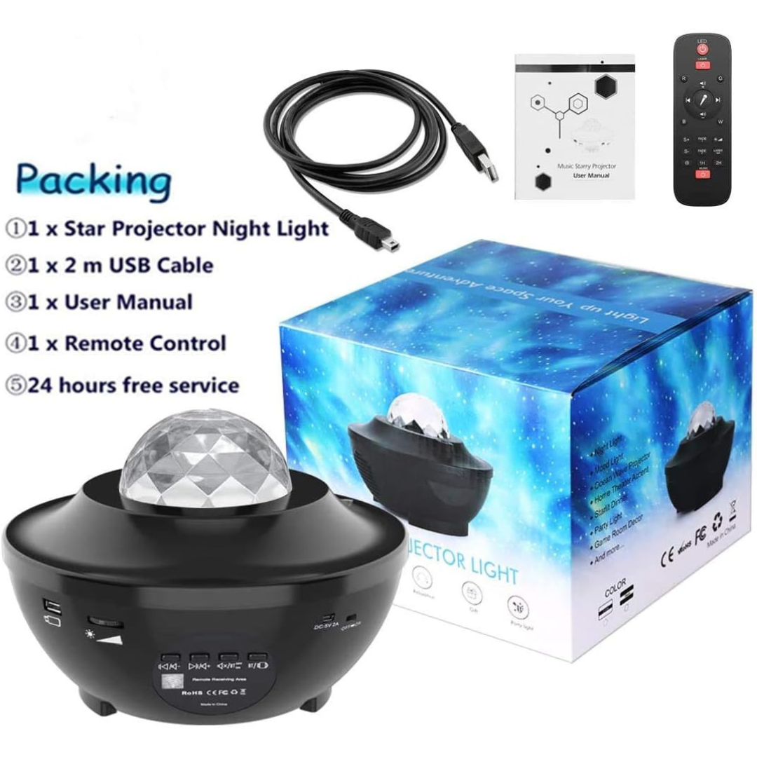 Galaxy Starry Projector Light & Bluetooth Speaker – Aurora Night Light.