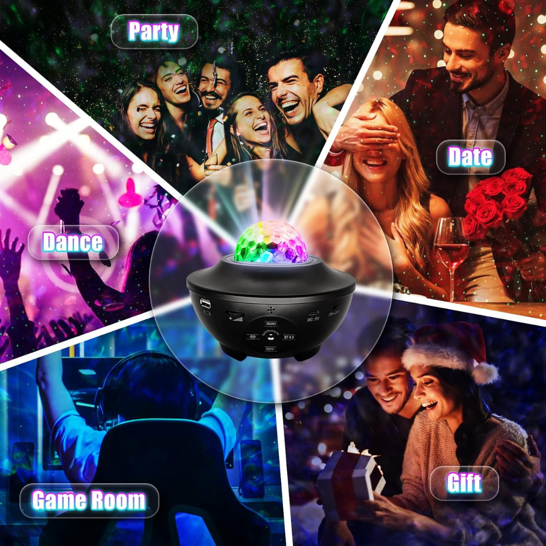 Galaxy Starry Projector Light & Bluetooth Speaker – Aurora Night Light