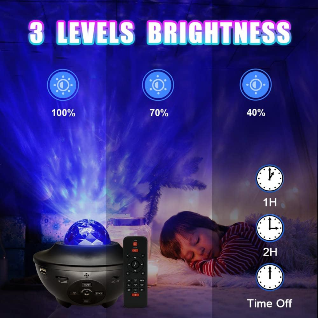 Galaxy Starry Projector Light & Bluetooth Speaker – Aurora Night Light for UAE Homes.