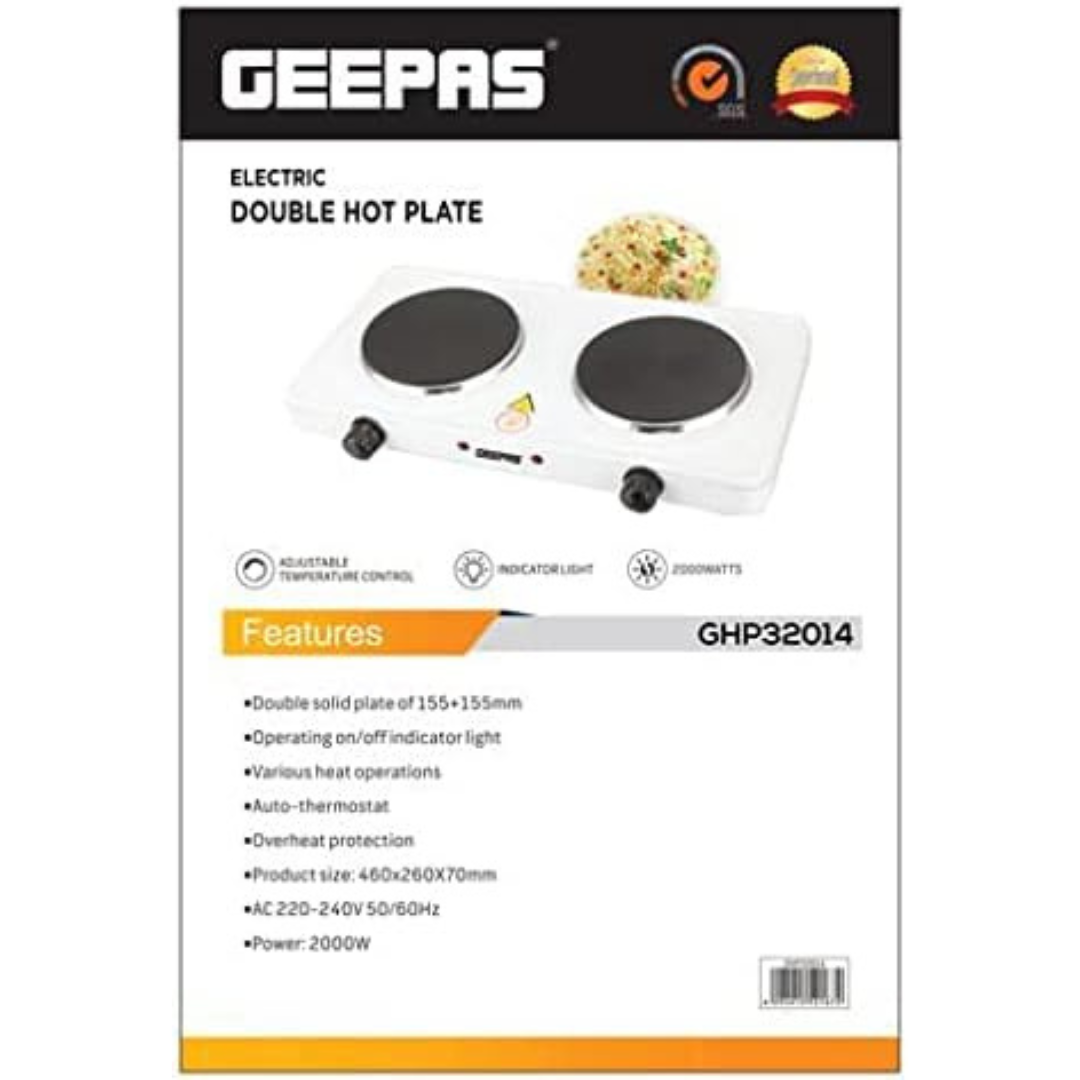 Geepas 2000W Dual Hot Plate Portable Electric Hob with Overheat Protection.....