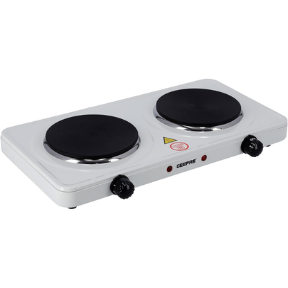 Geepas 2000W Dual Hot Plate Portable Electric Hob with Overheat Protection