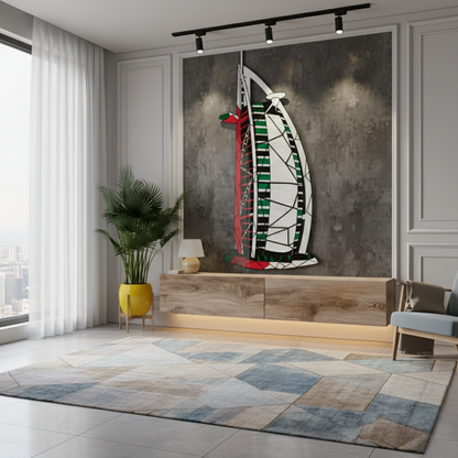 Geometric Burj Al Arab Flag Acrylic Wall Art | UAE National Day...