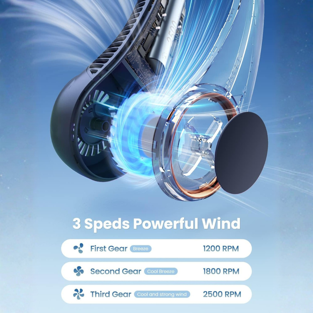 Hanging Neck Fan – X9 Arctic Breeze, Portable USB Rechargeable Fan.