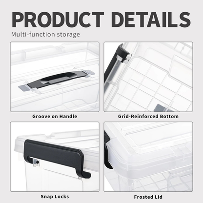 Heavy-Duty 14L Stackable Storage Organizer with Secure Lid......