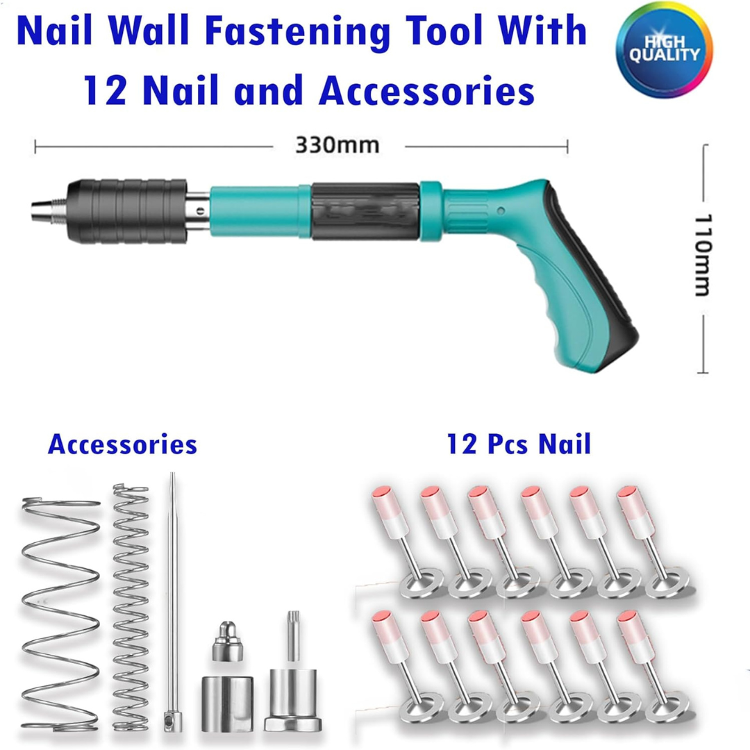 Heavy-Duty Manual Steel Nail Gun with 5-Speed Adjustable Power and 12-Piece Nail Kit....1