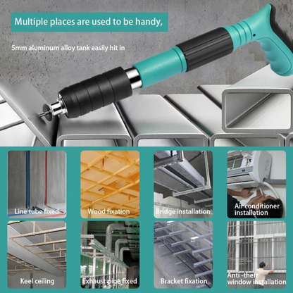 Heavy-Duty Manual Steel Nail Gun with 5-Speed Adjustable Power and 12-Piece Nail Kit...