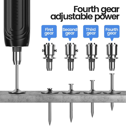 Heavy-Duty Manual Steel Nail Gun with 5-Speed Adjustable Power and 12-Piece Nail Kit.