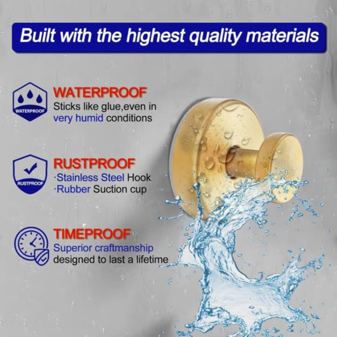 Heavy Duty Removable Vacuum Suction Shower Hooks 2-Pack....