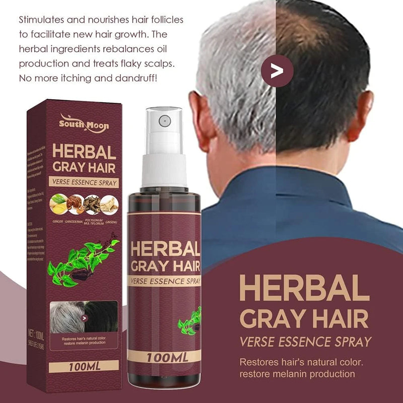 Herbal Gray Hair Reverse Essence Spray – Natural Darkening, 100ml