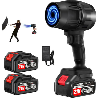 High-Performance Cordless Jet Fan Air Blower with 450,000 RPM Motor and Dual Battery Kit
