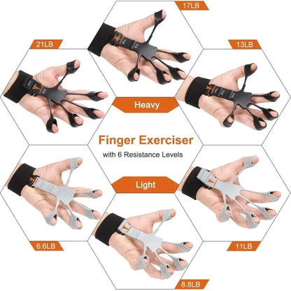 Adjustable Finger Gripper & Hand Strengthener | Resistance Band for Guitarists & Physical Therapy