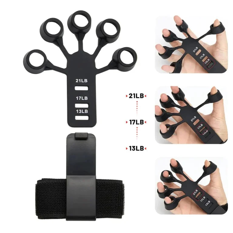 Adjustable Finger Gripper & Hand Strengthener | Resistance Band for Guitarists & Physical Therapy