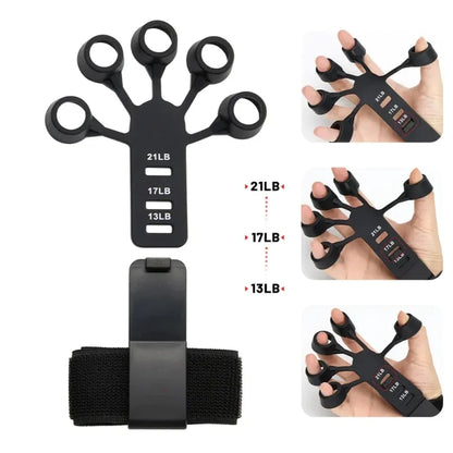 Adjustable Finger Gripper & Hand Strengthener | Resistance Band for Guitarists & Physical Therapy
