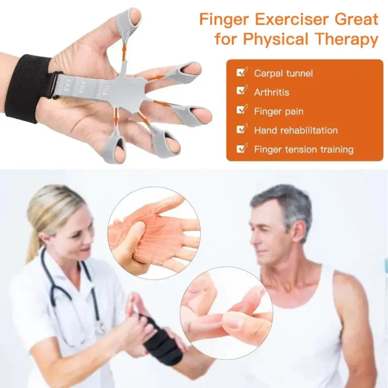 Adjustable Finger Gripper & Hand Strengthener | Resistance Band for Guitarists & Physical Therapy