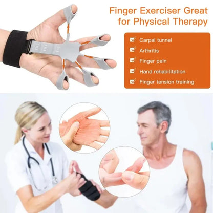 Adjustable Finger Gripper & Hand Strengthener | Resistance Band for Guitarists & Physical Therapy