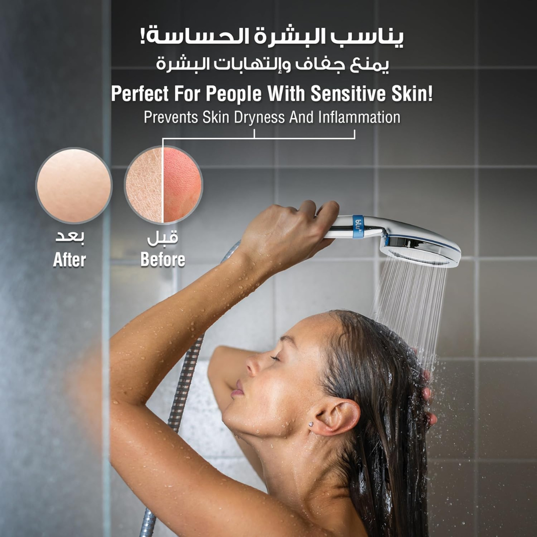 Ionic Shower Head and Shower Filter - Handheld - Removes Chlorine & Harmful Pollutants - Prevent Hair Loss & Moisturize Your Skin, Chrome