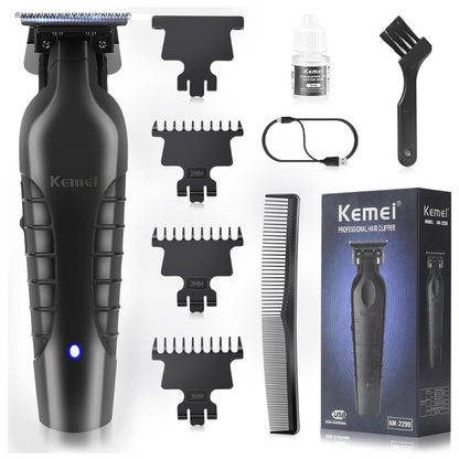 Kemei 2299 Professional Cordless Zero Gapped Hair Trimmer and Grooming Kit
