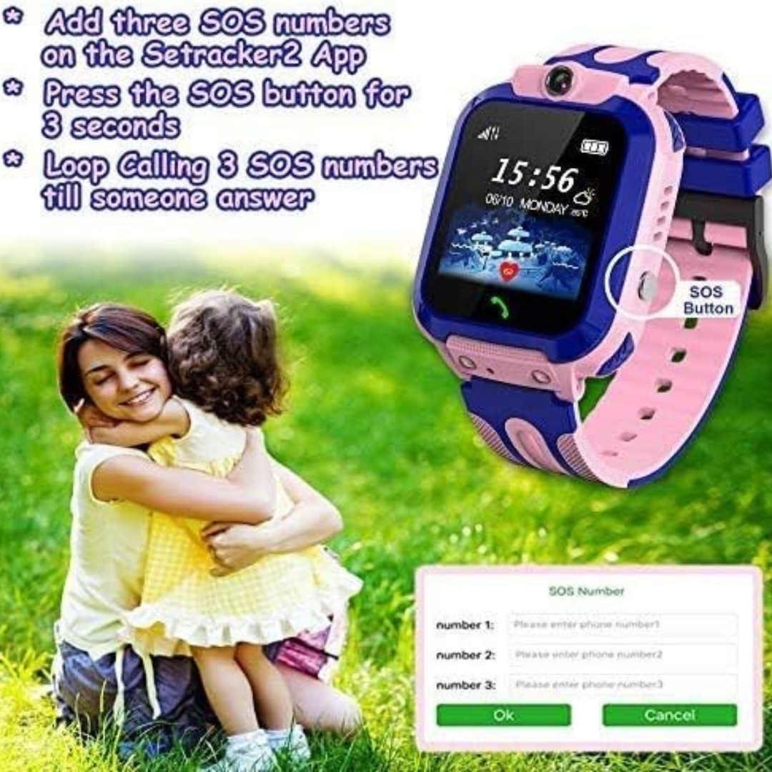 Kids Smart Watch with LBS Tracking and SOS Emergency Call..