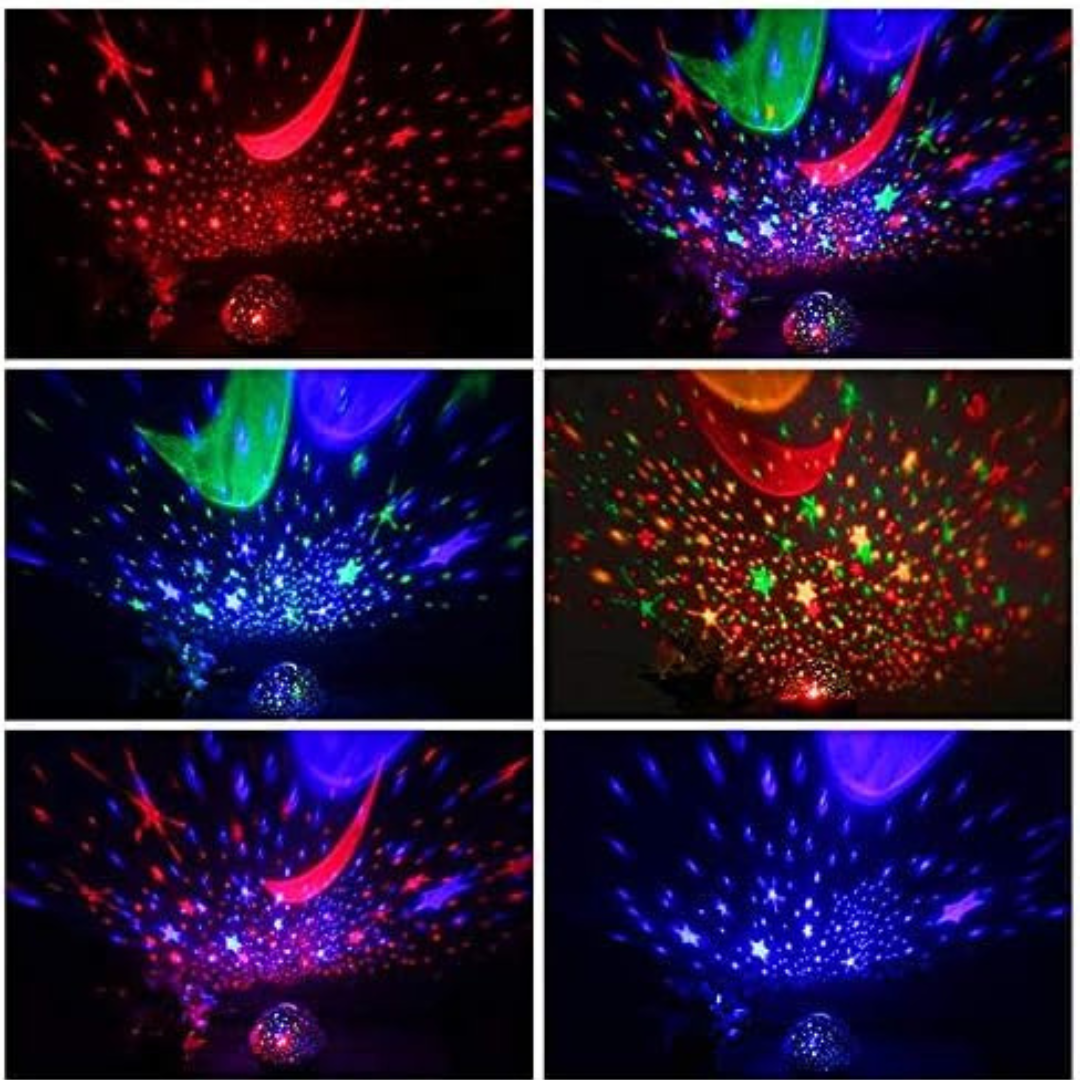 LED Rotating Starry Projector and Night Light - USB Powered...