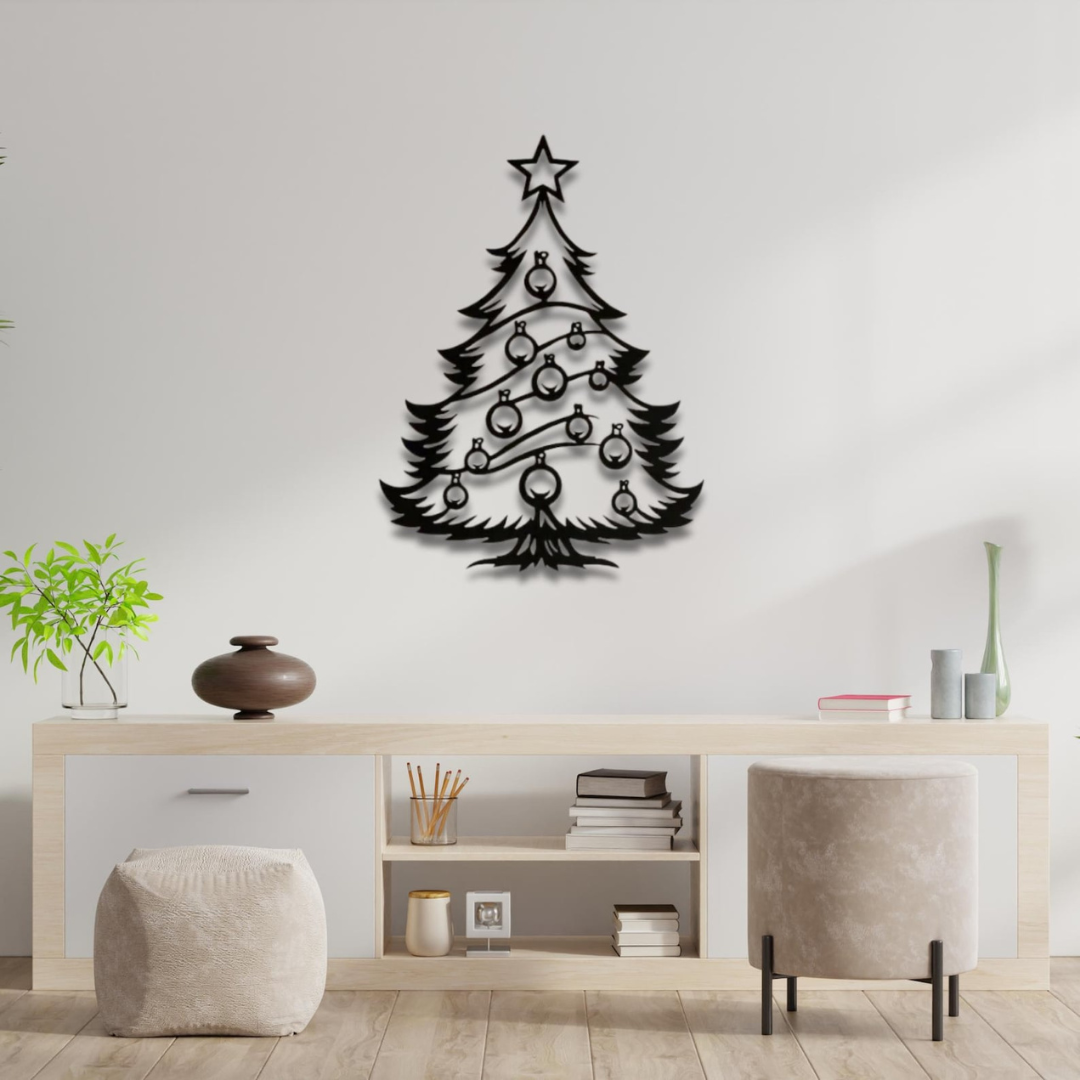 Luxury Acrylic Noel Tree Wall Art | Modern Space-Saving Holiday Decor.