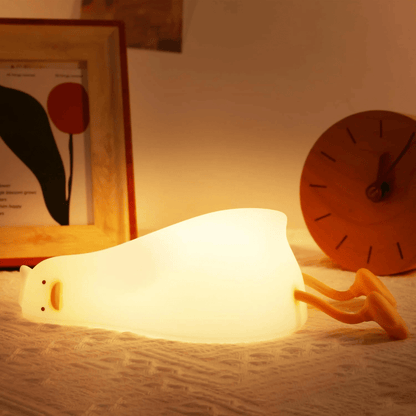 Lying Flat Duck Night Light – Cute Rechargeable LED Bedside Lamp for Bedroom & Kids Room