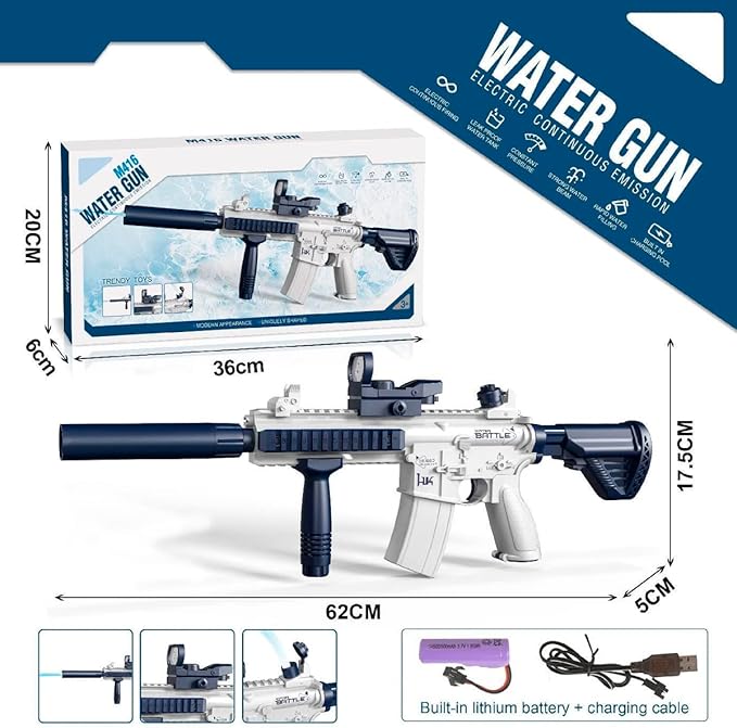 M416 Water Gun for Kids Powerful Outdoor Splash Battle Toy