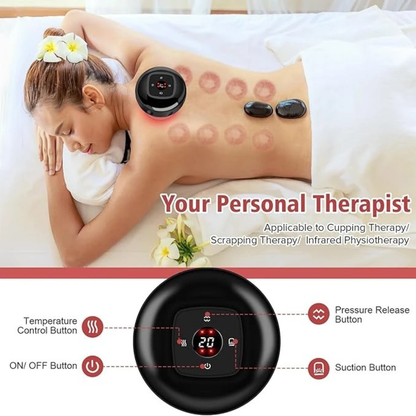 MCFD 3-in-1 Electric Cupping Therapy Set – Smart Dynamic Vacuum with 12 Suction Levels, Heating Function & Massage Mode for Cellulite & Body Relief