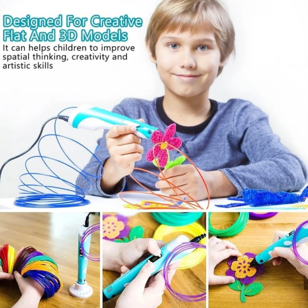 MYNT3D Super 3D Pen with 10-Color ABS Filament Refills | Create 3D Art & Draw in Air for Beginners and Hobbyists