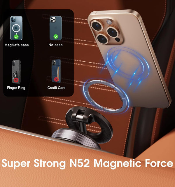 MagSafe Car Phone Holder – Powerful Magnetic 360° Rotation