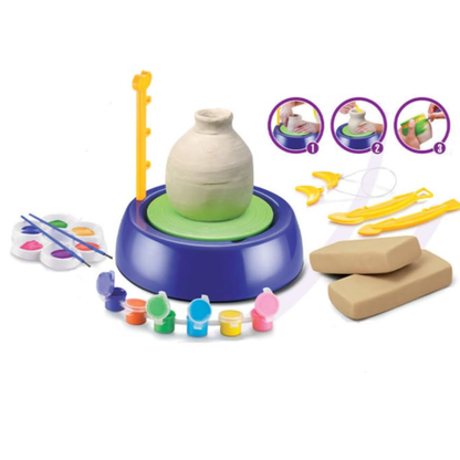 Magic Pottery Wheel Art Studio for Kids with 12 Color Paint Set and Sculpting Tools.....