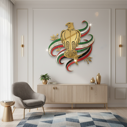 Majestic UAE Falcon & Flag Acrylic Wall Art | Iconic Wall Art