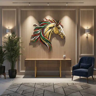 Majestic UAE National Day Horse Head Acrylic Wall Art | Heritage Decor