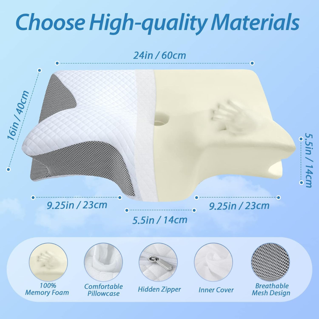 Memory Foam Cervical Pillow | Ergonomic Orthopedic Neck Support