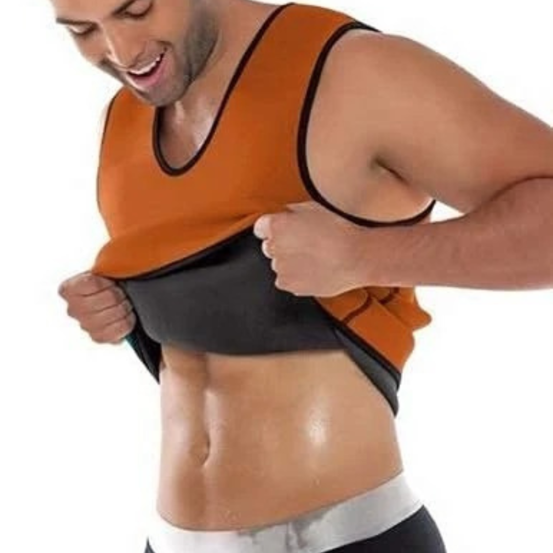 Men's Sauna Sweat Vest – Body Shaper for Workout, Weight Loss & Core Compression (Sizes M to 4XL).