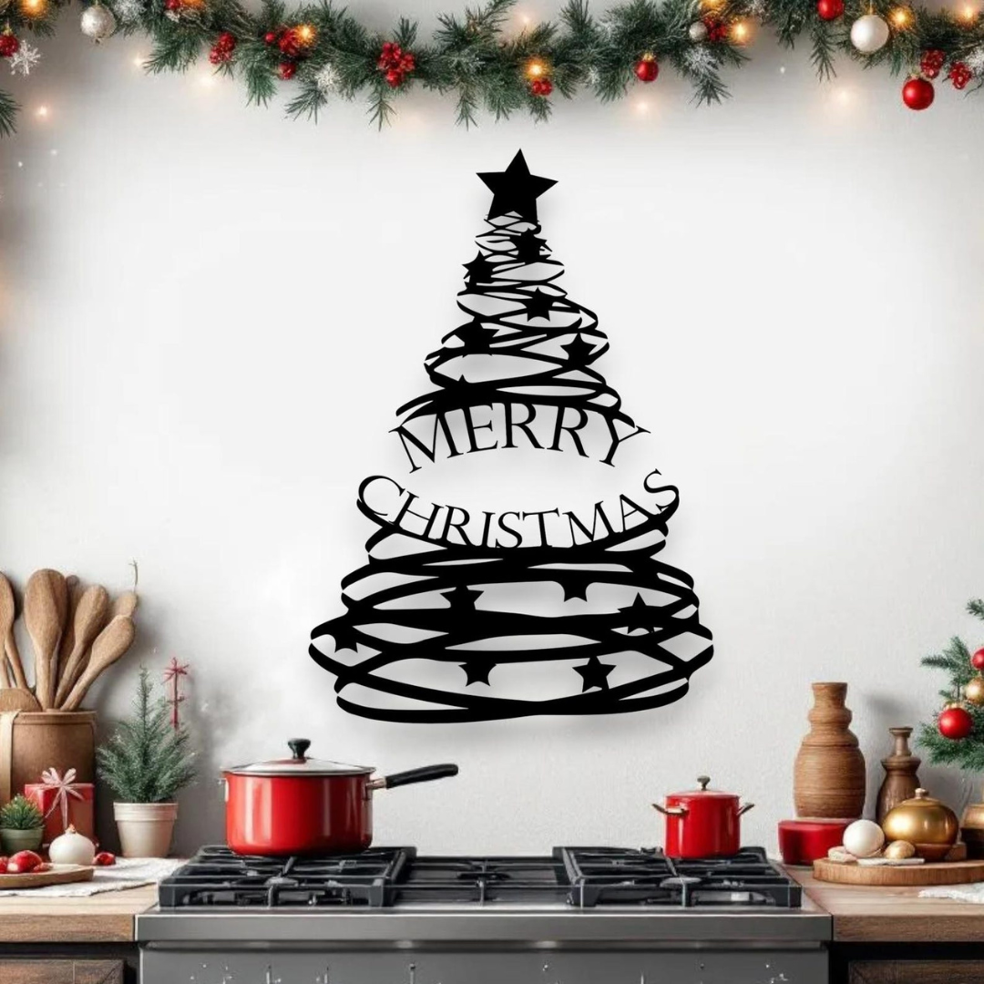 Merry Christmas Tree Acrylic Wall Art | Premium Festive Sign