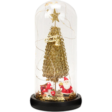 Miniature LED Glass Dome Christmas Tree, Ambient Holiday Accent