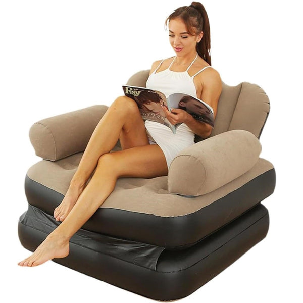 Multifunctional 5-in-1 Design, Built-In Air Pump, Ultra-Comfortable Lounge Chair