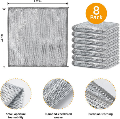 Multipurpose Wire Miracle Cleaning Cloths Pack of 8