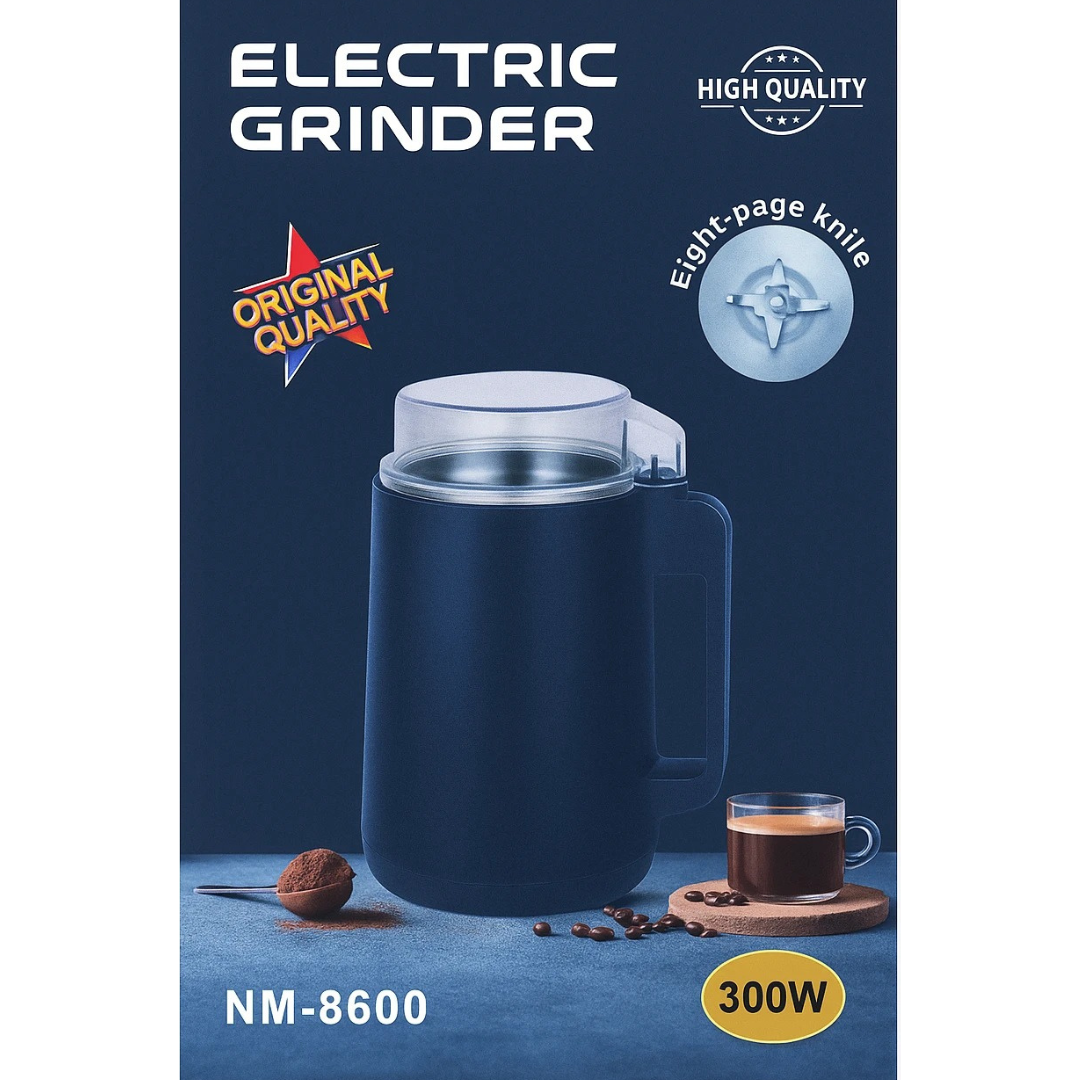 NM-8600 Electric Multi-Function Grinder | 300W Stainless Steel for Coffee, Nuts & Spices