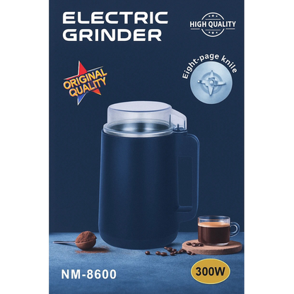 NM-8600 Electric Multi-Function Grinder | 300W Stainless Steel for Coffee, Nuts & Spices