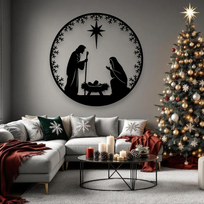 Nativity Scene Acrylic Wall Art | Premium Elegant Religious Décor..