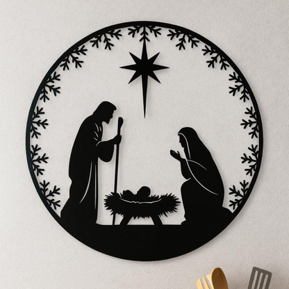 Nativity Scene Acrylic Wall Art | Premium Elegant Religious Décor.